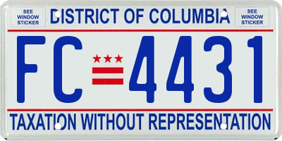 DC license plate FC4431