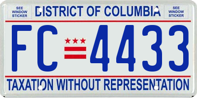 DC license plate FC4433