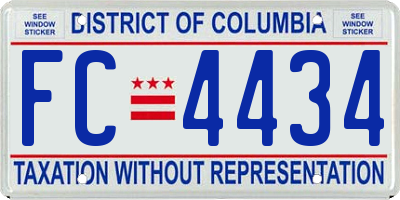 DC license plate FC4434