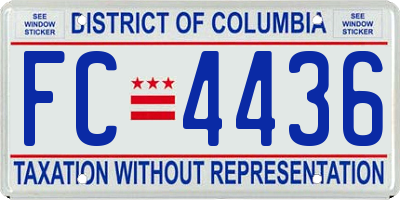 DC license plate FC4436