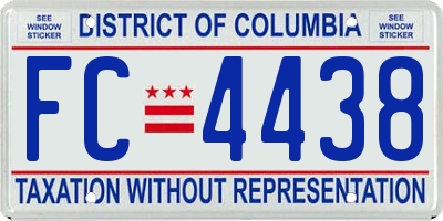 DC license plate FC4438