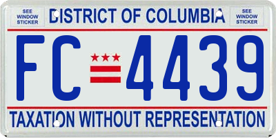 DC license plate FC4439