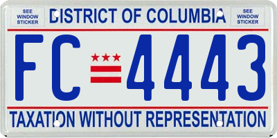 DC license plate FC4443