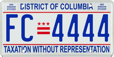 DC license plate FC4444