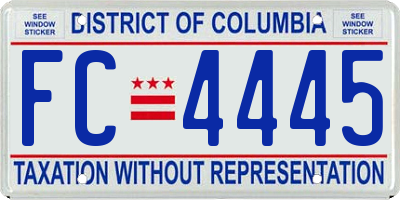 DC license plate FC4445