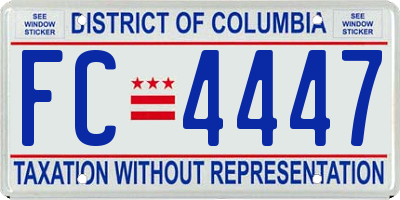 DC license plate FC4447