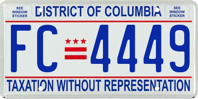 DC license plate FC4449