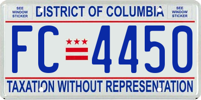 DC license plate FC4450