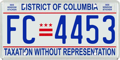 DC license plate FC4453