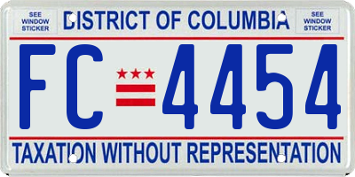 DC license plate FC4454