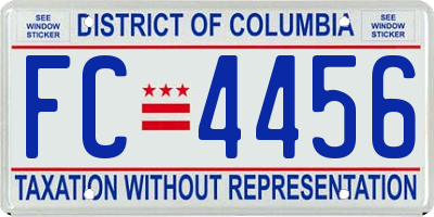 DC license plate FC4456