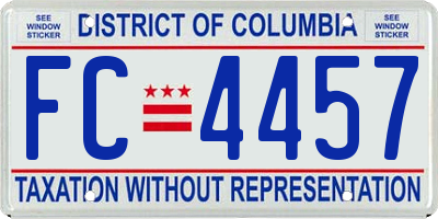 DC license plate FC4457