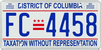 DC license plate FC4458