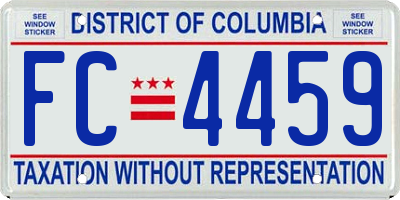 DC license plate FC4459