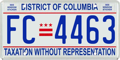 DC license plate FC4463