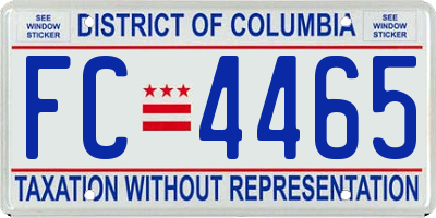 DC license plate FC4465