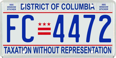 DC license plate FC4472