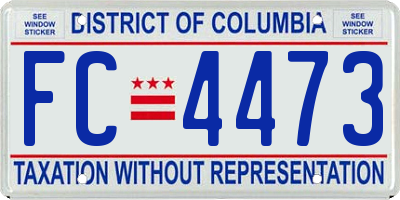 DC license plate FC4473