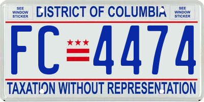 DC license plate FC4474