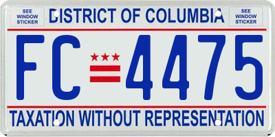 DC license plate FC4475