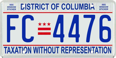 DC license plate FC4476