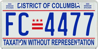 DC license plate FC4477