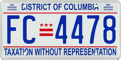 DC license plate FC4478