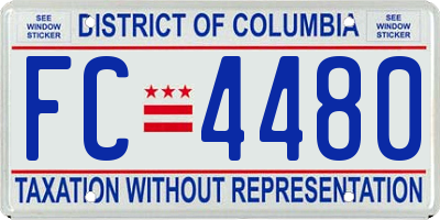 DC license plate FC4480