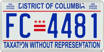 DC license plate FC4481