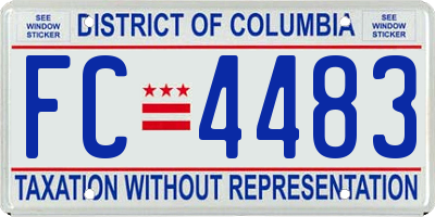 DC license plate FC4483