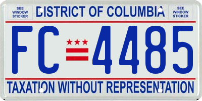 DC license plate FC4485