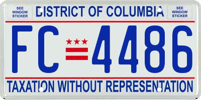 DC license plate FC4486