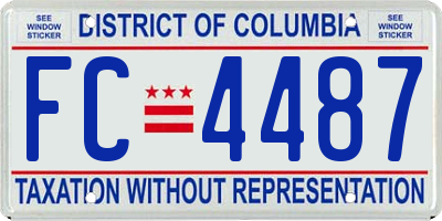 DC license plate FC4487