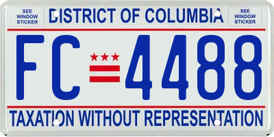 DC license plate FC4488