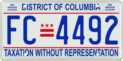 DC license plate FC4492