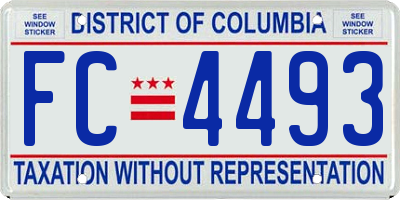 DC license plate FC4493