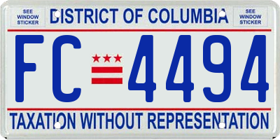 DC license plate FC4494