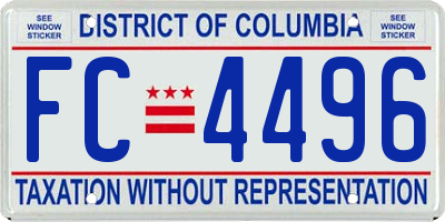 DC license plate FC4496