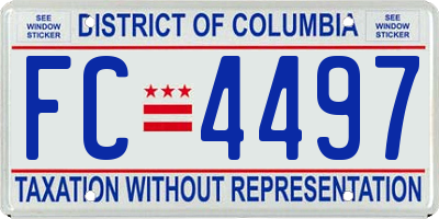 DC license plate FC4497