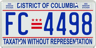 DC license plate FC4498