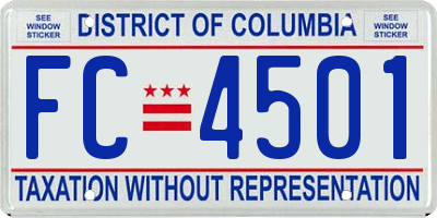 DC license plate FC4501