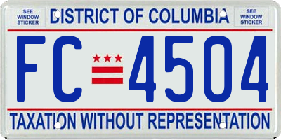 DC license plate FC4504