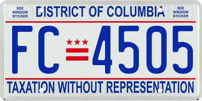 DC license plate FC4505