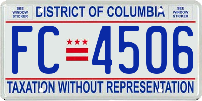 DC license plate FC4506