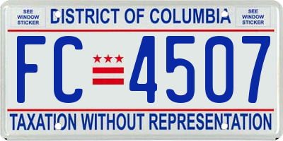 DC license plate FC4507