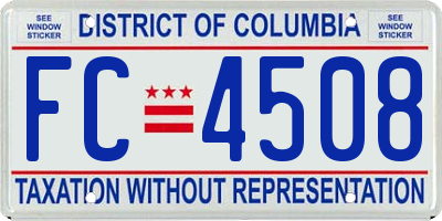 DC license plate FC4508