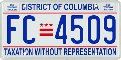 DC license plate FC4509