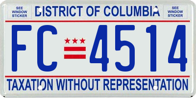 DC license plate FC4514