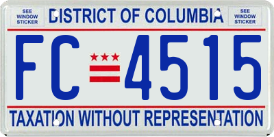 DC license plate FC4515