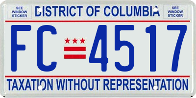 DC license plate FC4517